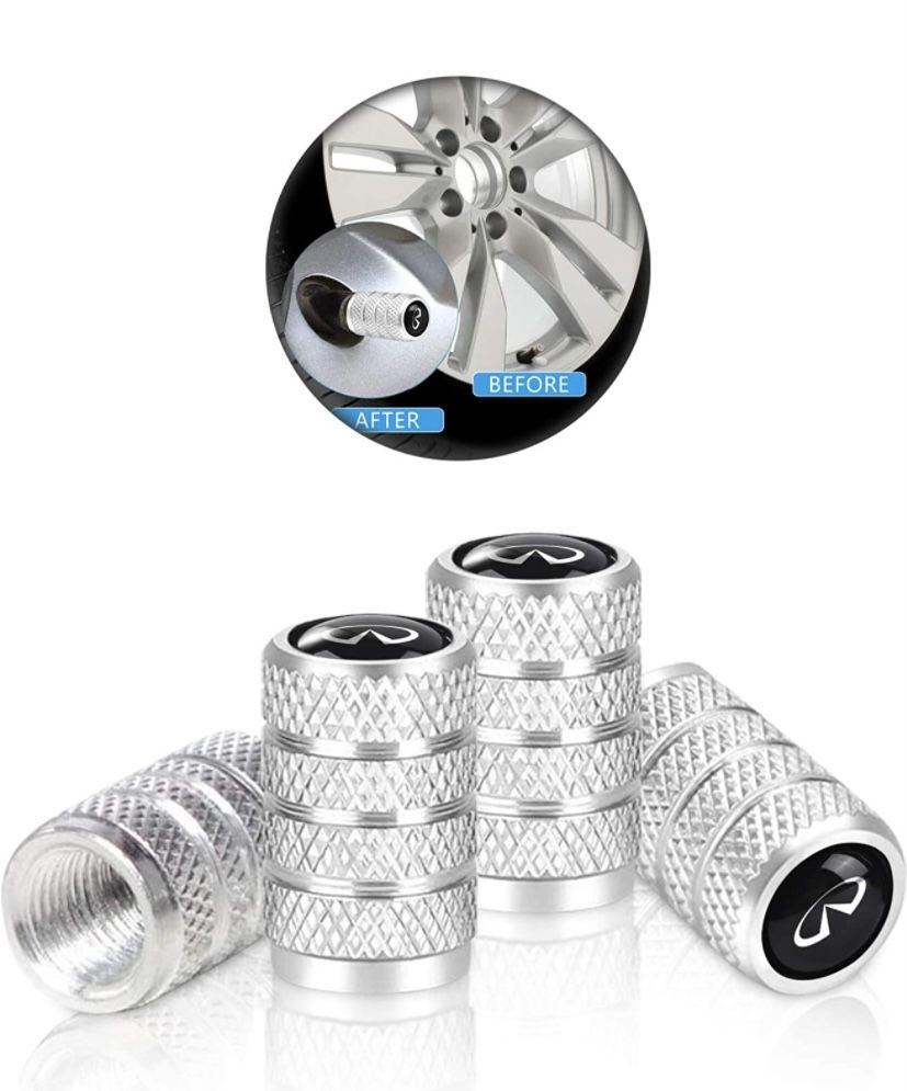 4 pack metal tire valve steam cap cover/ with unique logo for infinity