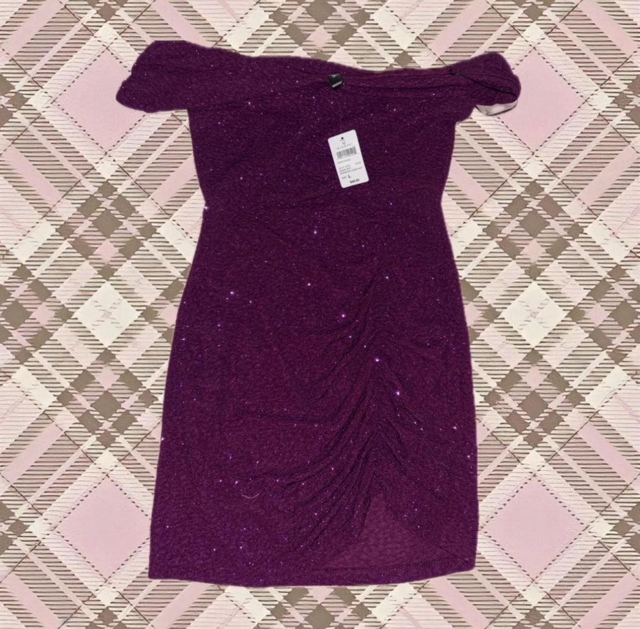 ⋆ ˚｡⋆୨୧˚Purple Off The Shoulder Mini Dress ˚୨୧⋆｡˚ ⋆