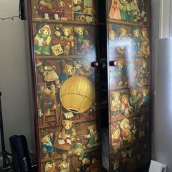 Hand painted Antique Wardrobe