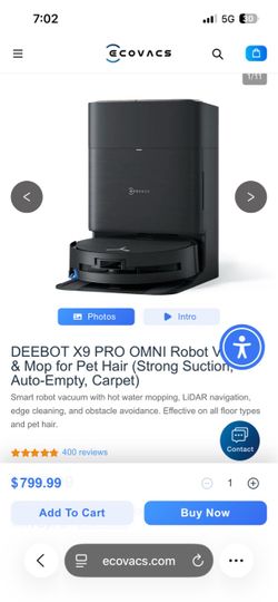 Ecovacs DEEBOT X9 Pro Omni Robot Vacuum & Mop