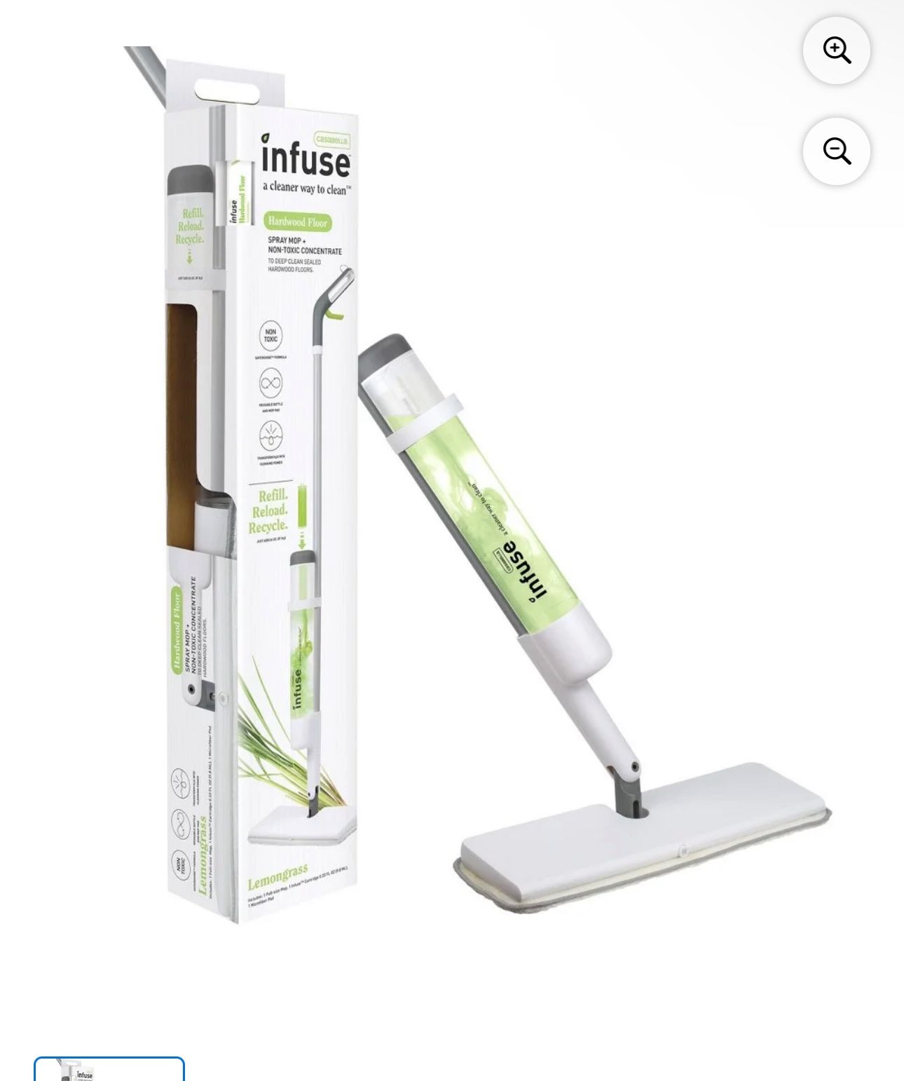 Casabella Infuse Hardwood Floor Spray Mop Kit - 1 Mop 1 Reusable Mop Pad 1 Floor Cleaner Concentrate