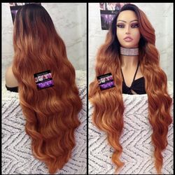 Human Hair Blended Lace Front Wig 