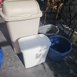 PLASTIC GARBAGE CANS AND PAILS $3 TO $10