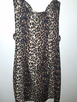 Sexy 1X Leopard very stretchy dress