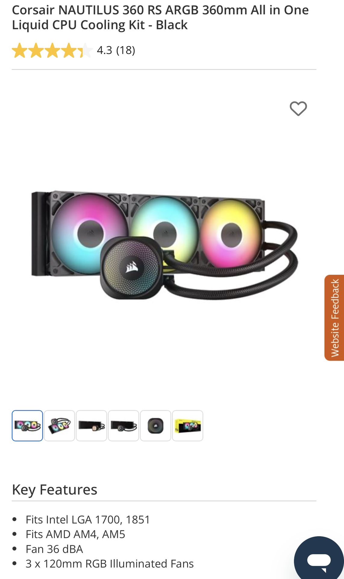 Corsair CPU Cooler & Fans