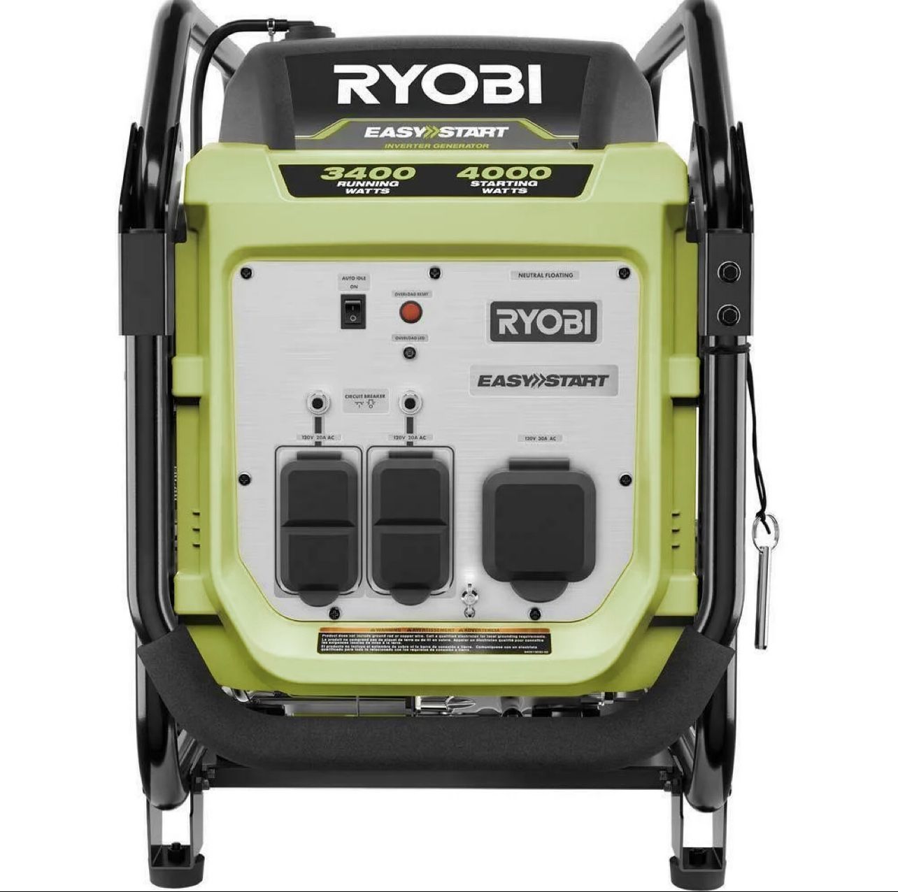 RYOBI 4000 Watt Inverter Generator - 4,000 Starting Watts and 3,400 Running Watts NEW