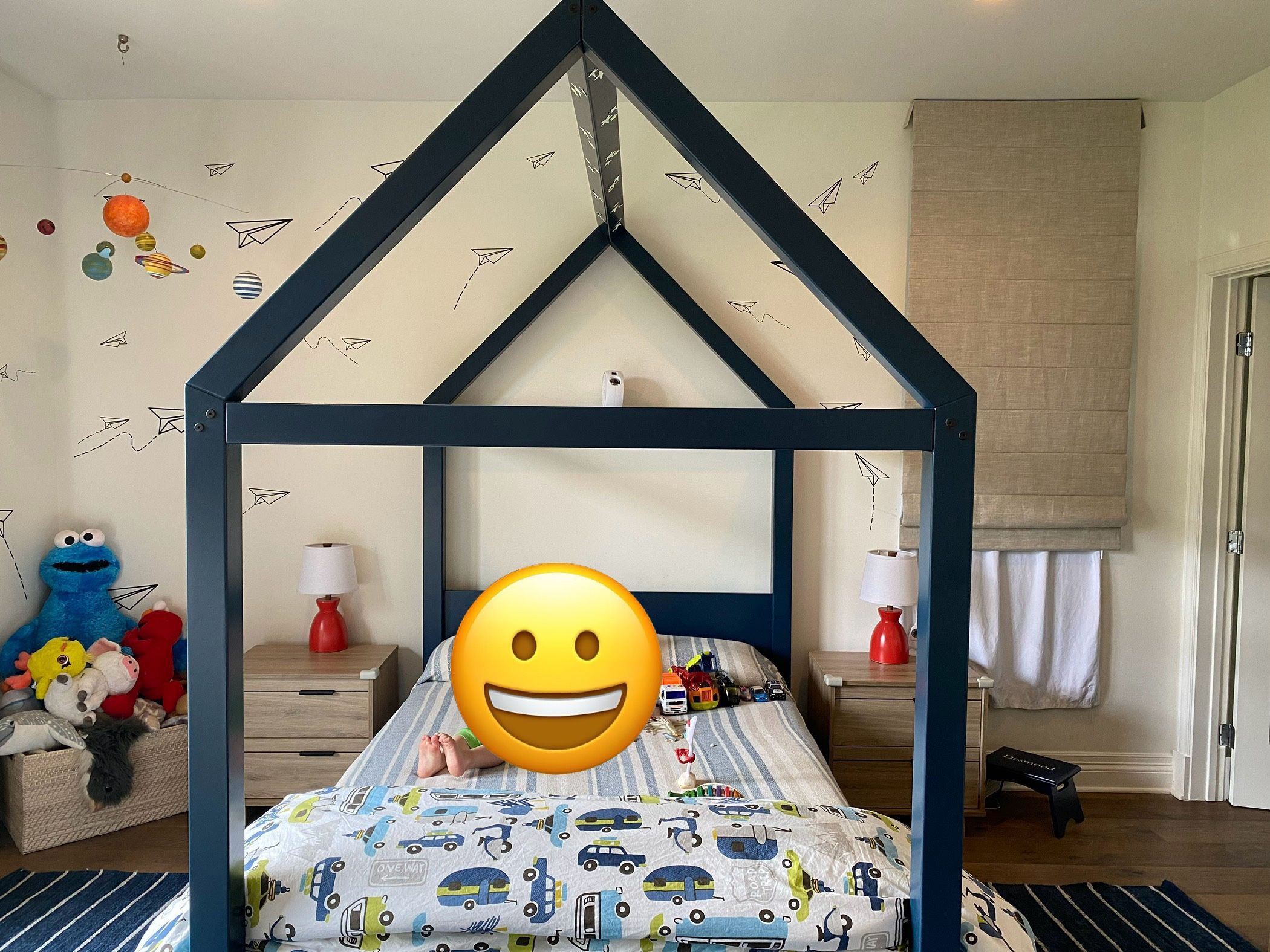 House Canopy Bed For Double Bed with Trundle Storage Drawers