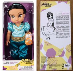 DISNEY Animators Collection Jasmine 16" Doll w/Mini Tiger Plush NEW