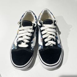 Vans old school floral lace up kids size 13 sneakers