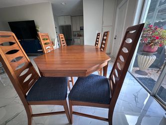 Fine wood dining table with chairs