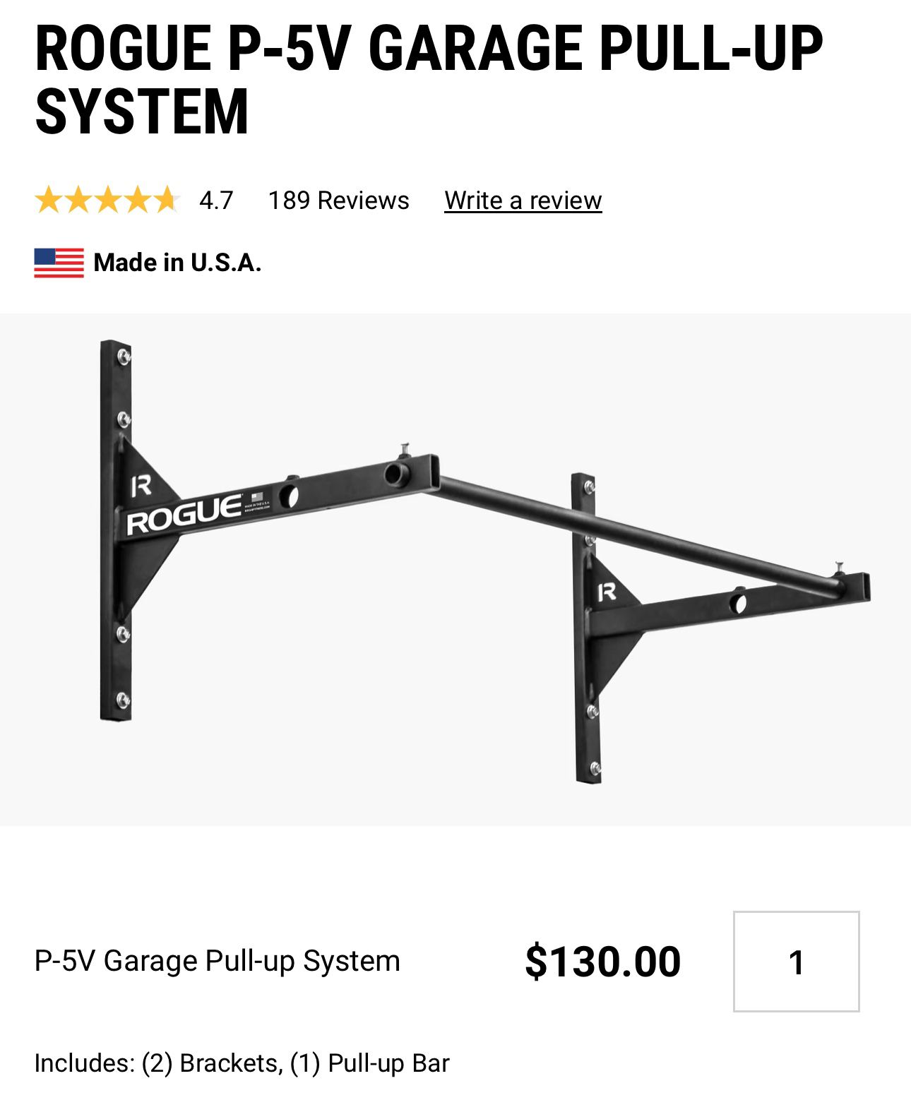 ROGUE P-5V GARAGE PULL-UP (Plus Accessories)