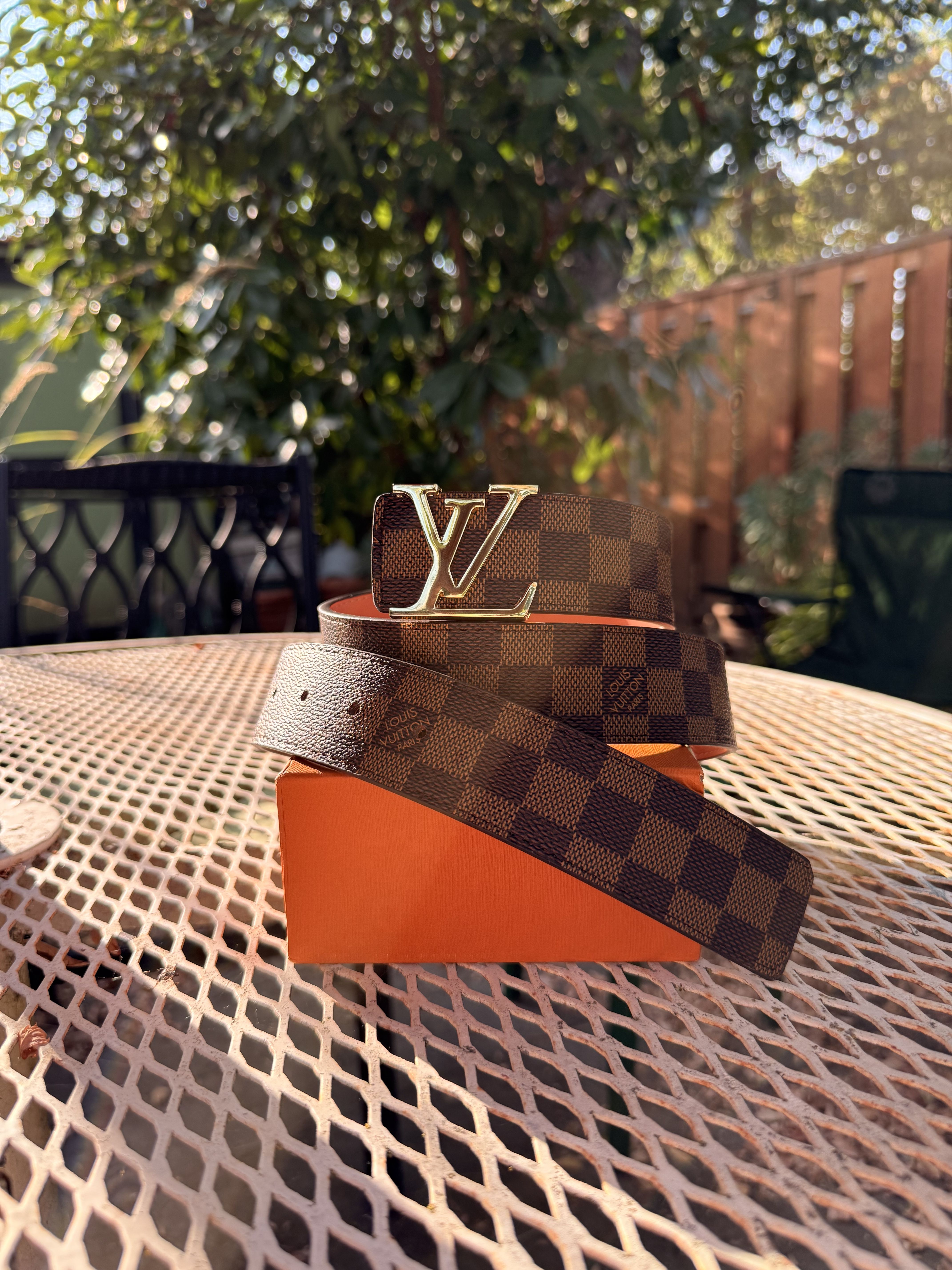 Lv Belt - Mens - Gold Buckle - Brown Strap for Sale in Portland, OR ...