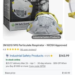 3M 8200 N95 Disposable Particulate Respirator, Pack of 20, NIOSH APPROVED (HOME80)