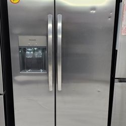 NEW REFRIGERATOR SIDE BY SIDE WITH WARRANTY GARANTIA POR ESCRITO 