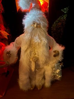 27” Decorative White Santa Claus Figure