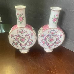 Antique French Samson Chinese Famille Chinese Style Export Vases Vase 