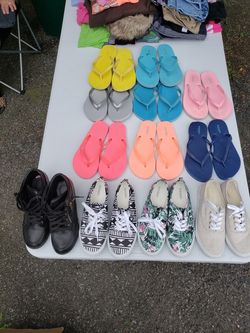 Girls size 3-4 sneakers and flip-flops
