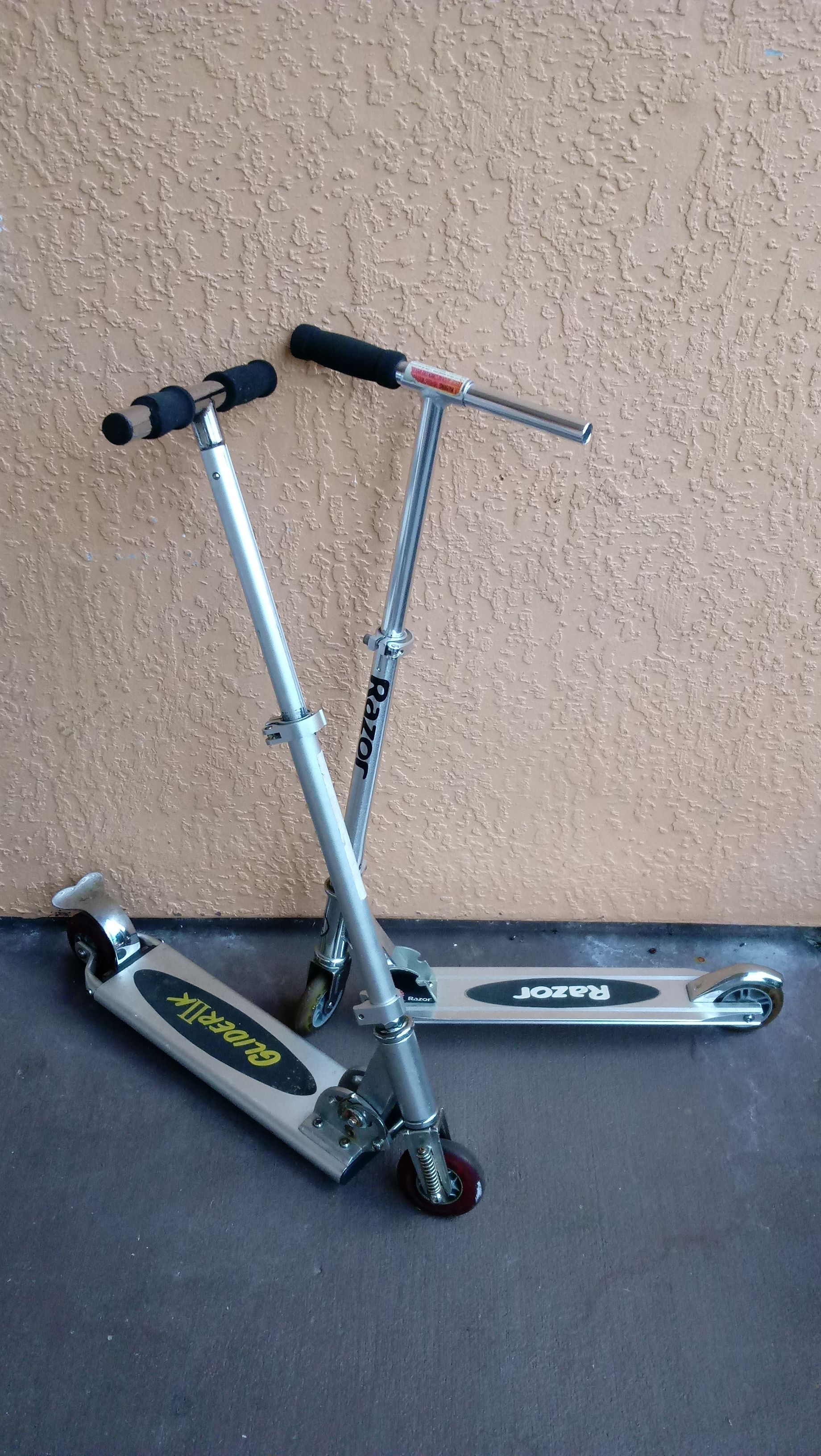 Glider 2k and Razor scooter