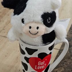 Valentine Cow Mug and Plush 