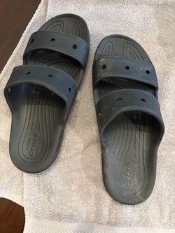 Crocs Classic Sandals Black Double Strap size 12 M