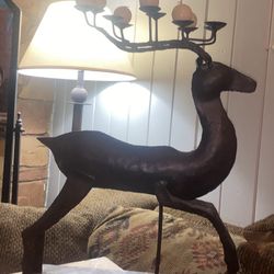 Rustic Reindeer Candelabra 
