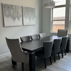 Bernhardt Dining Table with Leaf & Chairs
