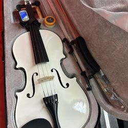 Nice White 4/4 Violin with New Bow, Digital Tuner, Shoulder Rest, Extra Strings $95 Firm