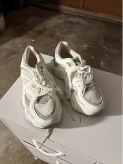 White Chunky Platform Sneakers - Size 8