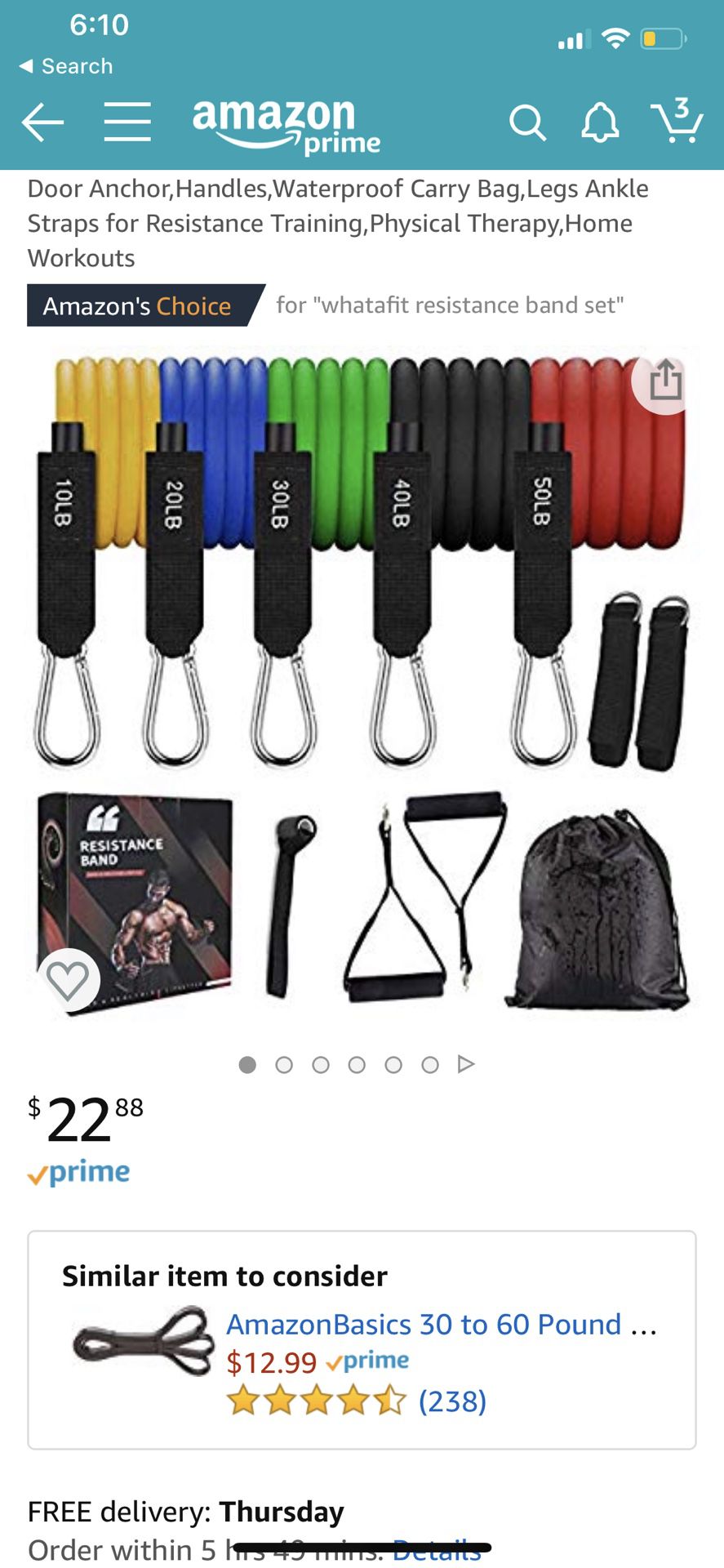 Resistance Bands Set (11pcs),Exercise Band with Door Anchor, Handles Waterproof Carry Bag Legs Ankle