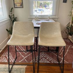 Grey Faux Leather Stools