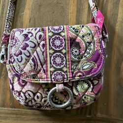 Pink Purple Vera Bradley Cross Body Purse Bag Clutch 