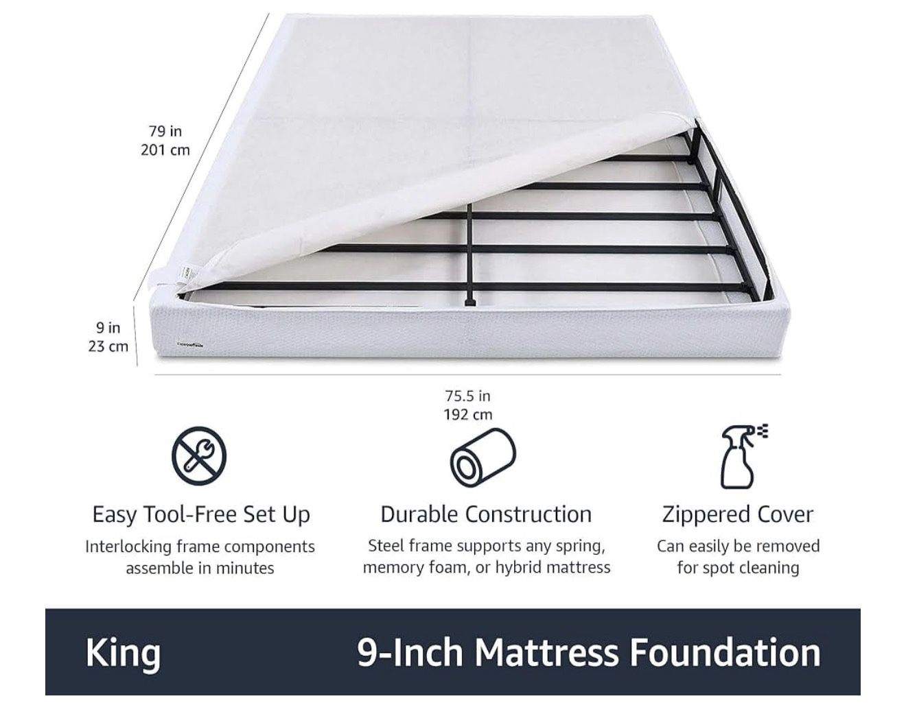 9” Metal King Box Spring