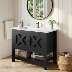 36" Farmhouse Bathroom Vanity only (no sink)