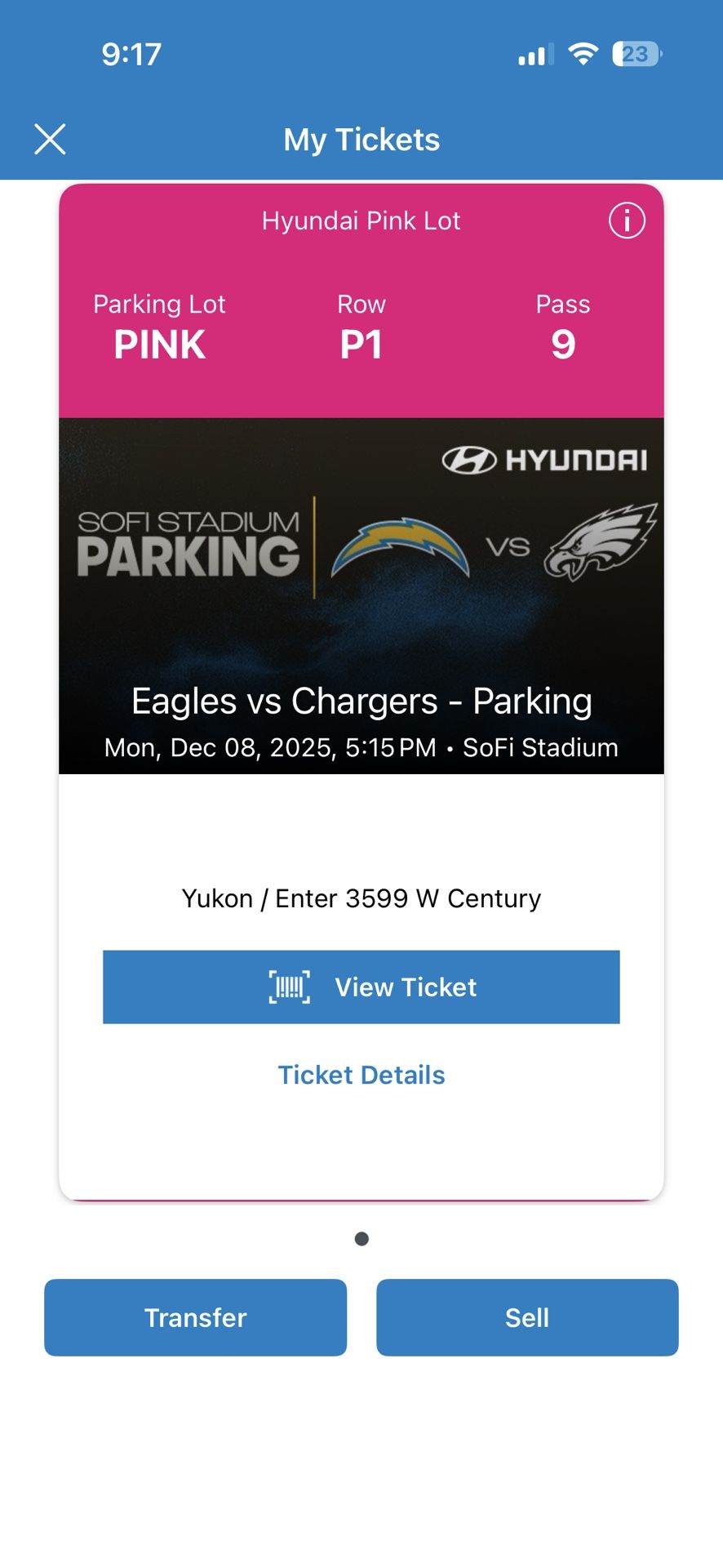 Los Angeles Chargers Parking