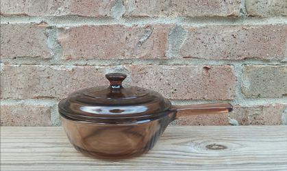 Vintage Corning Corelle Visions Amber 1 Pint Saucepan/Lid