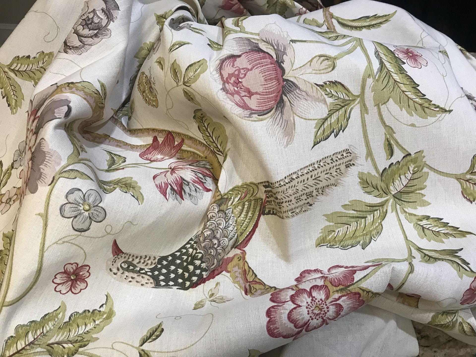 Bennison Chinese pheasant fabric 4 yds