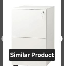 Metal 2 Drawer Mobile File Cabinet with Lock