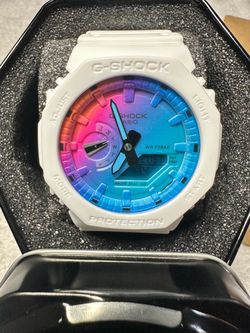 Casio G-Shock White Rainbow Dial Watch