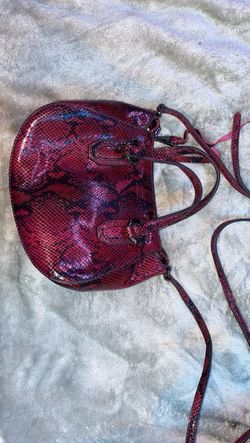 Aimee Kestenberg red and black snake-embossed leather handbag