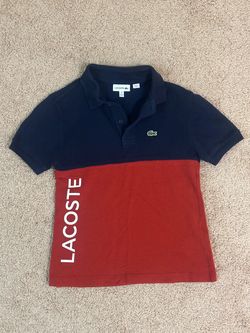 Lacoste Boys Color Block Polo Shirt – Size 8 – Navy/Red