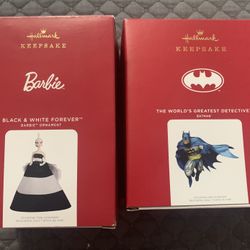 New Hallmark Ornaments Barbie and Batman