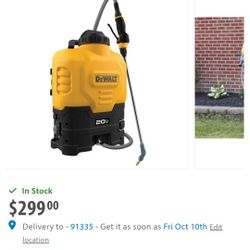DEWALT 20V Backpack Sprayer Kit 4 Gallon $220
