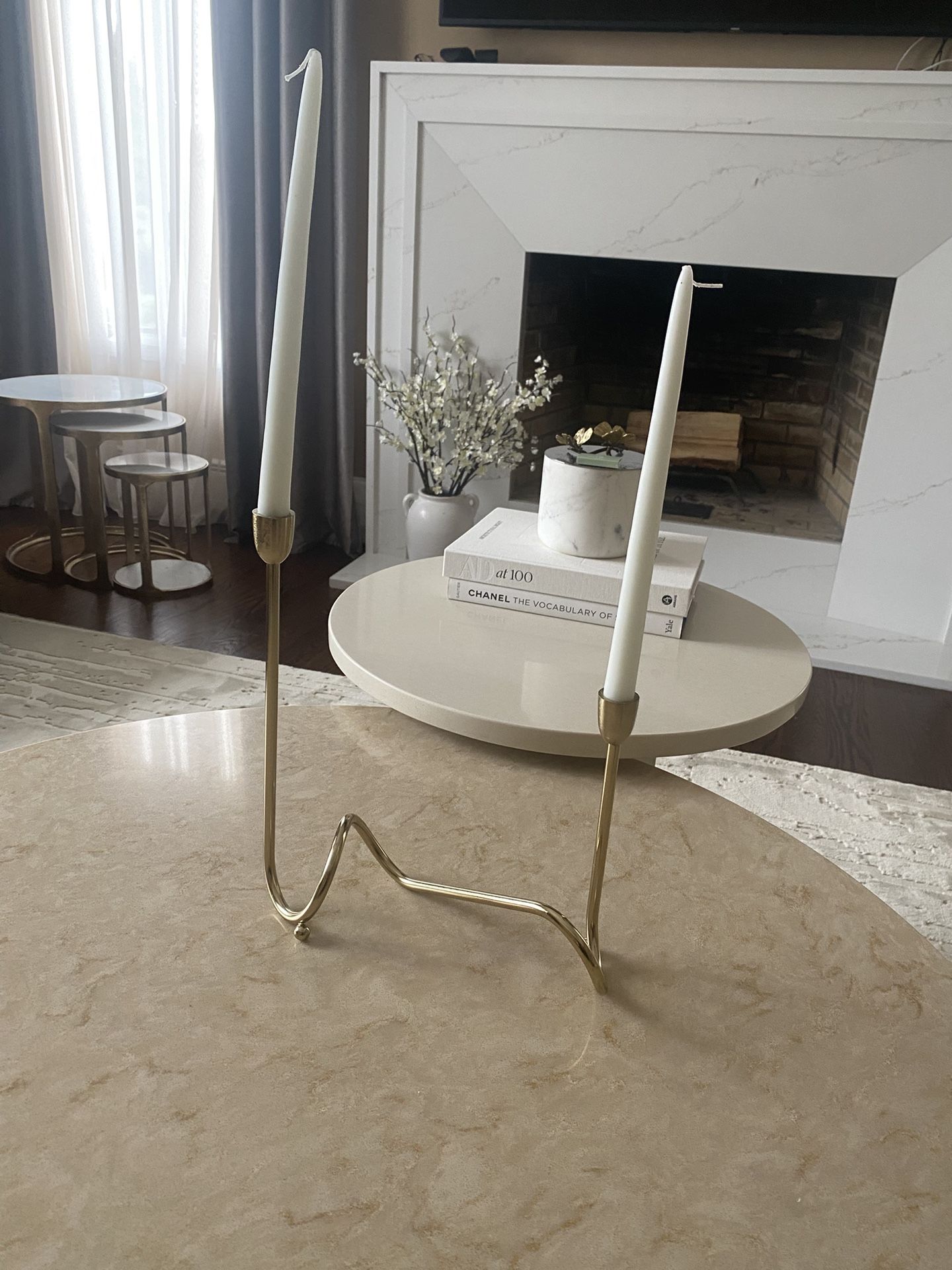 Candles Holders And Two Candles