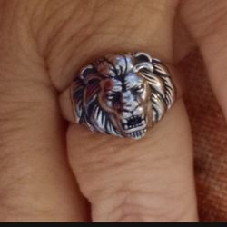 Sterling Silver .925 Lion Ring 9.5