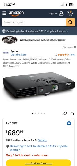 EPSON PROJECTOR POWERLITE 1761W 