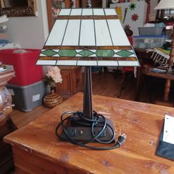 Vtg. Stained Glass Mosaic Lamp Rare HTF