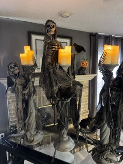 One-of-a-Kind Halloween Gothic Collection Of 4 Skeleton Art