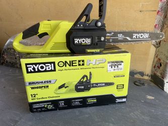 RYOBI ONE+ HP 18V Brushless Whisper Series 12 in. Battery Chainsaw (Tool Only