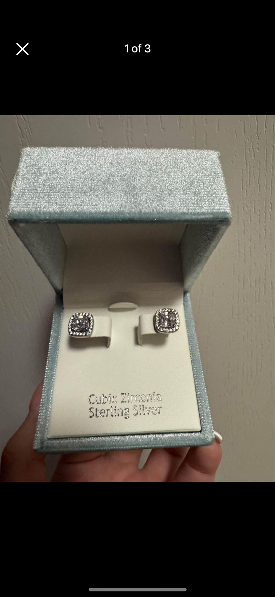 Silver Rhinestone Earrings 