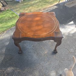 And take wooden table.